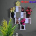 L Shape Wall Shelf Without Flower, Self Adhesive Punch Free wall Decorative Shelf  Waterproof & Premium Quality.. 