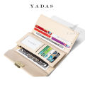 YADAS New Ladies Wallet Source Manufacturer Double Circle Hardware Coin Bag PU Long Trifold Popular Versatile Handbag. 