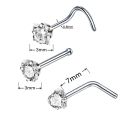 4PCS Surgical Steel Heart Nose Ring Stud Pack Real Star L Shape Nose Piercing Stud Set Square Nose Rings Set Piercing Nariz Lote.