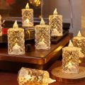 1/5/10pcs Flameless LED Candle Light Large Transparent Acrylic Candle Lamp Valentines Day Wedding Home Decor Electronic Night Light.