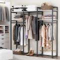 Freestanding Closet Organizer, 75 inch Clothing Rack with Shelves, Heavy Duty Garment Rack Wardrobe Closet with Hanging Rods. 