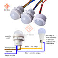 AC110-240V DC12-24V Automatic Sensor Light Switch LED PIR Infrared Motion Sensor Detection Night Light Indoor Outdoor. 