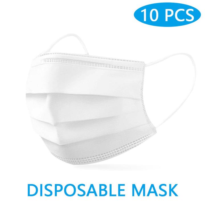 [10PCS]Mask Earloop Mask 3-Layer Masks Protective Respirator Non-woven Fabric against Droplet Dust Particles Pollution