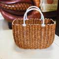 Woven Basket with Handles Fruits Storage Baskets Organizer for Bedroom M.