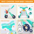 Eners Sit to Stand Baby Learning Walker with Wheels, Baby Activity Walker, 2 in 1 Baby Push Walkers and Activity Center, Walker for Baby Boy Girl (Pink).