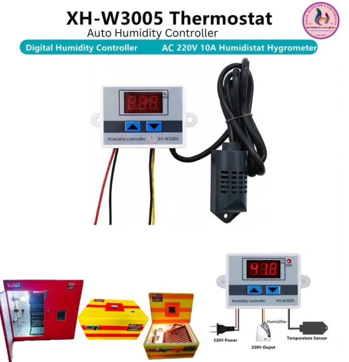 Digital Humidity Controller XH-W3005 12V 24V 220V Humidistat Hygrometer Humidity Control Switch Regulator + Humidity Sensor