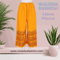 Fashion Trend Soft Quality Fabrics Print Palazzo For Woman. উমাইশা ফ্যাশান নিয়ে এসেছে সফট লোণ এর প্রিন্ট প্লাজো . শতভাগ খাঁটি ও নরম সুতি লিনেন মিক্স কাপড় দিয়ে তৈরি করা হয়েছে.. 