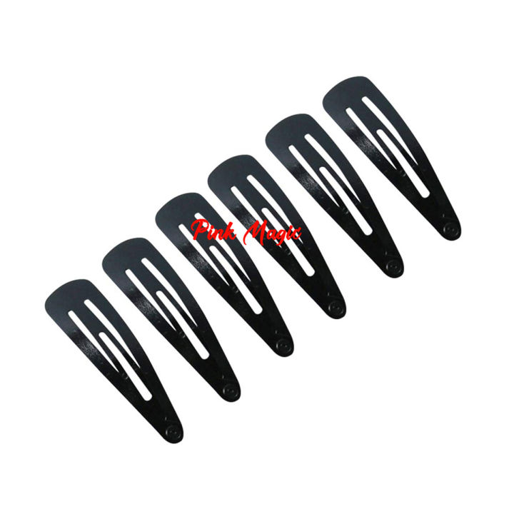 Steel Metal Punch Clip for girls and women - 12pc (Black)