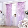 1PC Cute Voile Curtains Wicker Leaves Window Decor Transparent Curtains Pastoral Style Window Curtain Hot. 