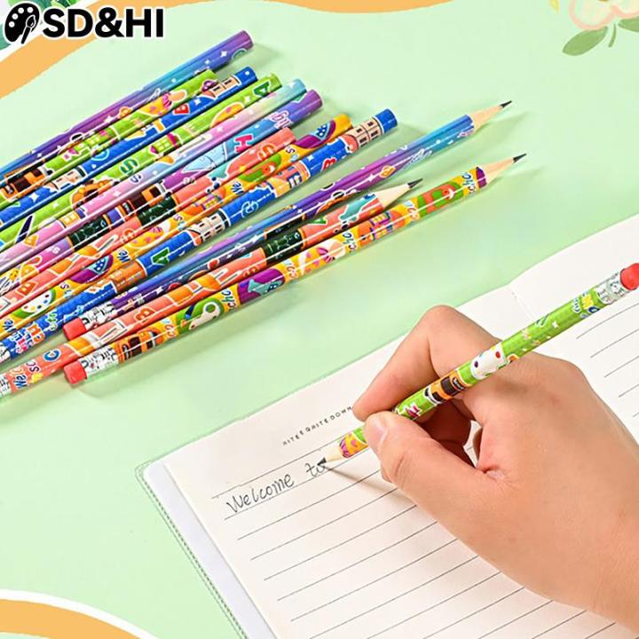12pcs/lot%20HB%20Wooden%20Pencil%20Lapices%20With%20Eraser%20For%20Student%20Children%20Drawing%20Writing%20Lapiz%20For%20School%20Stationery%20Writing%20Supplies%20-%20Image%205