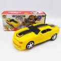Transformer Robot Car Converting To Super Car (Yellow).