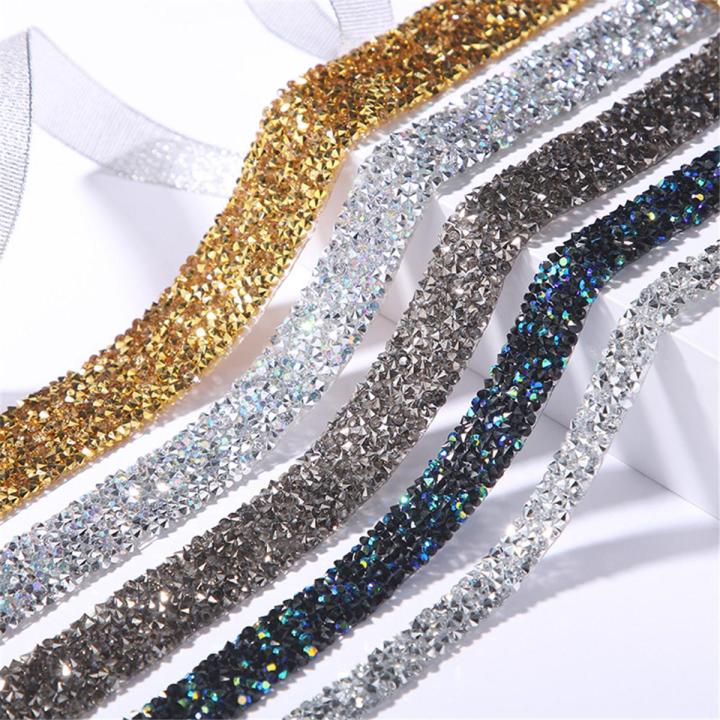 1 Yard 20mm Glitter Rhinestone Chain Tape Trim Resin Crystal Decoration DIY Belt Garment Strass Hotfix Applique Craft