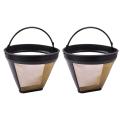 SRIWEN 2 Pcs Reusable Cone Style Replacement Coffee Filter Replaces Your Permanent Coffee Filter for Machines and Brewers.