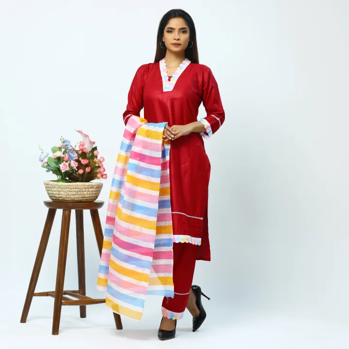 Ready Made Linen Salwar Kameez For Women - Perfect for Casual and Party Attire Shalwar Kameez
