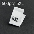500Pcs Clothing Size Label Black Text White Garment Clothes T Shirt Dress Cloth Fabric Label Tag XS S M L XL 2XL 3XL 4XL 34*12mm Amour zii. 