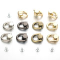 4Pcs D Ring Zinc alloy Bag Zipper Transform Buckles Accessories DIY Handbag Repair Kit Replace Chain Buckle Adjust Part Hardware.