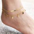 Double chain Star [Payel)anklet for women.
