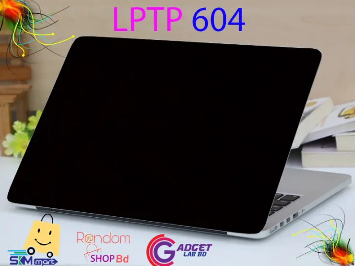 LPTP - 604 Pure Black Laptop Sticker Laptop Skin Sticker & Laptop Skin ...