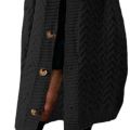Knitted Cardigan Thickened Twist Solid Color Sweater Coat.