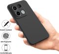 Xiaomi Poco X6 Silicone Matte Flexible Soft Phone Case - Black & Blue - Phone Back Cover.