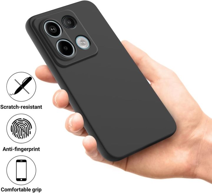 Xiaomi Poco X6 Silicone Matte Flexible Soft Phone Case - Black & Blue - Phone Back Cover