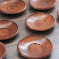 【mogge Store】Hot Japanese Style Solid Tableware Wood Bowl Fruit Dessert Plate Round Present Tableware Dishes Saucer. 