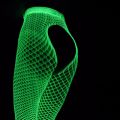 Luminous Fishnet Stockings for Moving One-pieces Mesh Leggings Tights High Waist Perspective Glow In The Dark Lingerie.