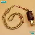 Orange color Muslim Tasbih Gift Engraved in the name of Allah Muhammad with 99 Ruby Beads. 