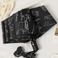 Children Automatic Umbrella Mathematical Formula Folding Umbrellas Black Coating Anti UV Umbrella Middle School Student Umbrella.