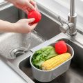 Kitchen Sink Drain Waste Filter Basket Multi-functional Vegetables Fruits Washing Hanging Drainer Rack Kitchen Sink Food Garbage Can 1Pcs.