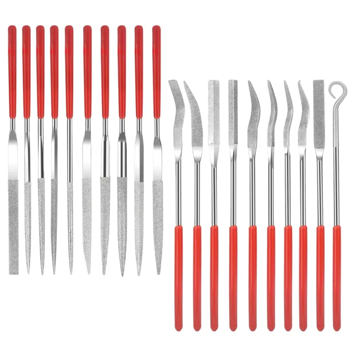 Pack of 20, Diamond Needle Files Set Mini Diamond File Tooth Kit Jewellery Hand Files Tooth File Tool Set Accessory Part