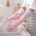 Dishwashing Gloves Warm Rubber Waterproof Kitchen Washing Dishes Housework Gloves Women’s Waterproof Cleaning Gloves. 