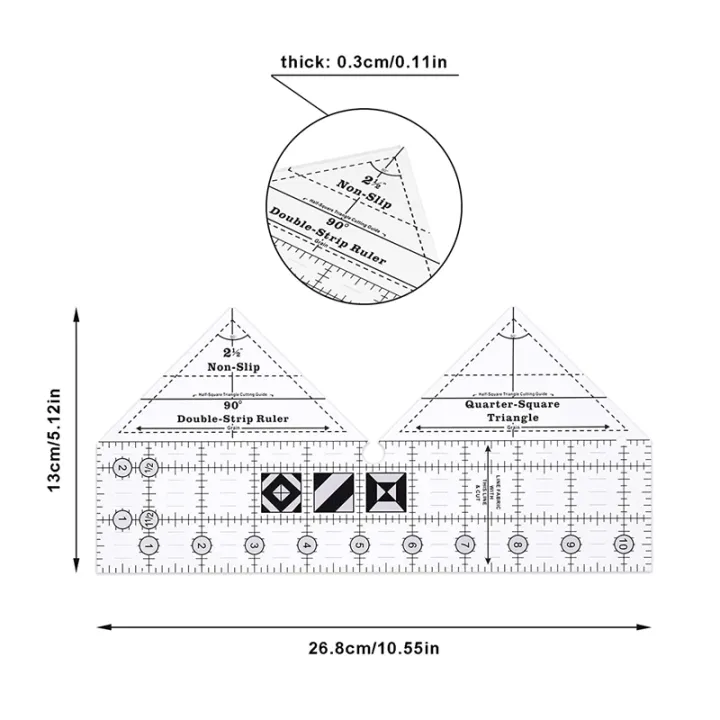 90%20Degree%20Double%20Strip%20Quilt%20Ruler,%2010%20Inch%20Acrylic%20Triangle%20Rulers%20-%20Image%204