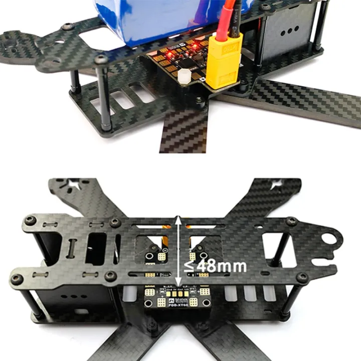 NCANRUI 2X PDB XT60 Power Distribution Board BEC 5V 2A 12V 0.5A with XT60 Plug for DIY Quadcopter Output Support 6 ESC