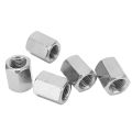 M16 Hex Coupling Nut, 6 Sides Rustproof Portable Coupling Nut Set Silver for Threaded Rods. 