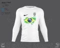 Brazilian Fanz Full Sleeve Comfortable Tshirt With Brazil Football Logo & Flag.