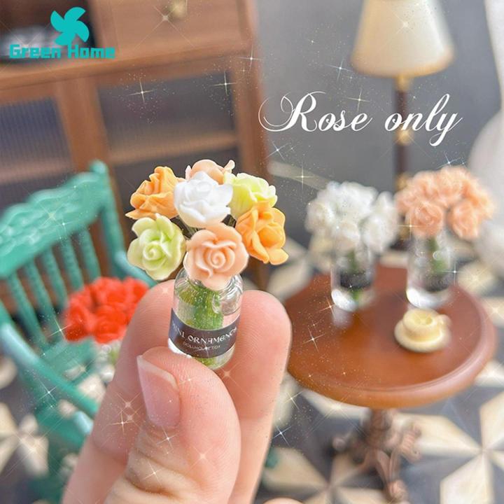 Miniature Rose Flower Dollhouse 1/12 Scale Miniature Rose Tulip Flower ...