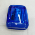 Plastic Color Transparent Pencil Sharpener Geometric Double Hole Sketch Pencil Sharpener Manual Pencil Sharpener Suitable for Pencil, Sketch. 