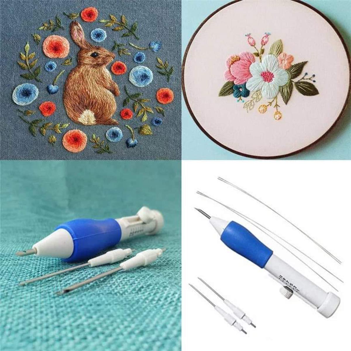 crafts magic embroidery pen set interchangeable sewing accessories tool punch needle-punch needle pen