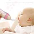 Silicone Baby Food Dispensing Spoon & Feeder, Travel Baby Training Bottle with Spoon Soft Head Baby Feeding Tools - kids.
