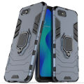 For OPPO A1K Case, Silicone TPU and Hard PC Luxury Armor Shockproof Metal Ring Holder Cover Phone Casing. 