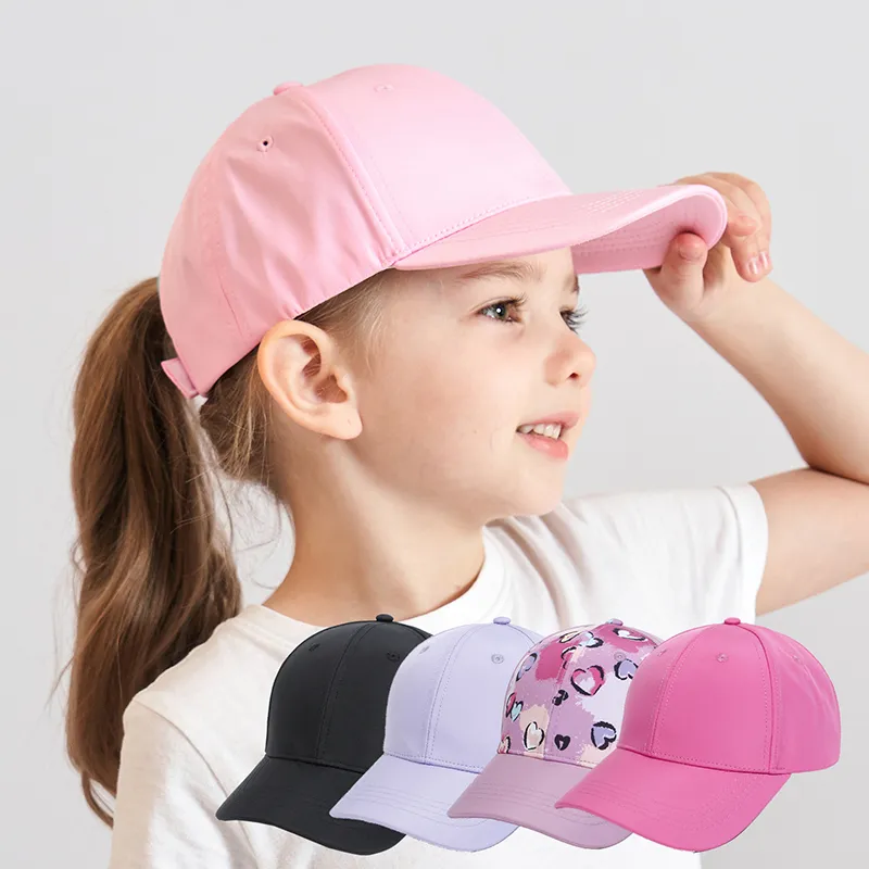 Children Summer Baseball Caps high Ponytail Hat Hollow Back Baby