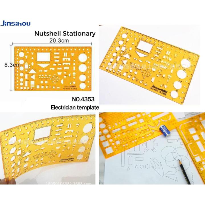 Engineering Drawing Template No.4353 Electrician Template Ruler Electrician Drawing Design Ruler K Glue High Flexibility