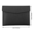 PU Leather A4 File Folder Document Holder Waterproof (Black). 