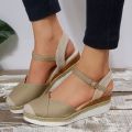 Women Closed Toe Wedge Sandals Women 2023 Summer Buckle Strap Gladiator Shoes Woman Fashion Espadrilles Platform Sandalias Mujer.