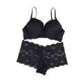 Black Color Soft Net Bra Panty Set For Girls And Women's-01 set.