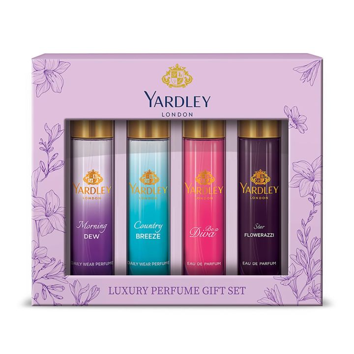 Yardley London Women Luxury Floral Liquid Perfume Gift Set, 4*15 ML