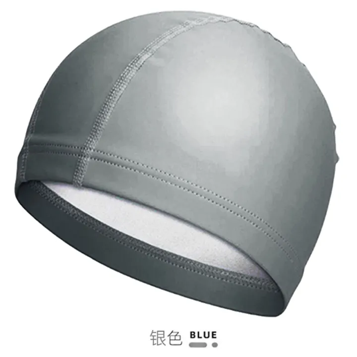 Swimming%20Cap%20Unisex%20Comfortable%20Waterproof%20Ear%20Protection%20Not-Too-TightPUCloth%20Glue%20Swimming%20Cap%EF%BC%8CSolid%20Color%20Men's%20Large%20Cap%20-%20Image%206