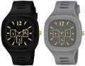 Welcome Fashion BD® Premium Square 8 Colours Multi DIAL Strap Analog Silicon Strap ADDI Stylish Designer Analog Watch Combo for Boys Mens Pack of 2. 