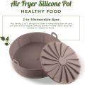 Air Fryer Silicone Pot, with Removable Base,Accessories Brown 7.5Inch. 